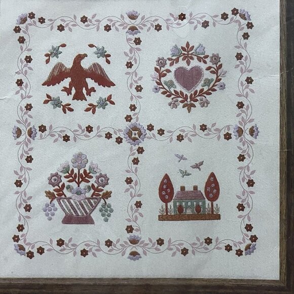 Vintage The Creative Circle #0619 Rustic Americana Embroidery Kit Stitchery 1985 - Picture 2 of 6